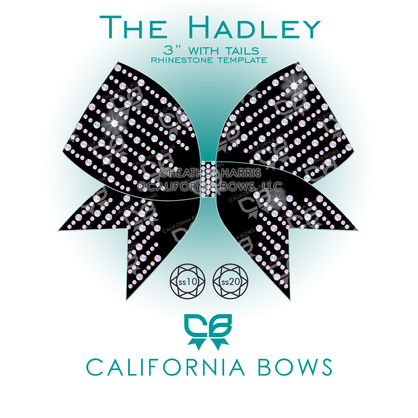 Hadley 3" Bow Rhinestone Template Download
