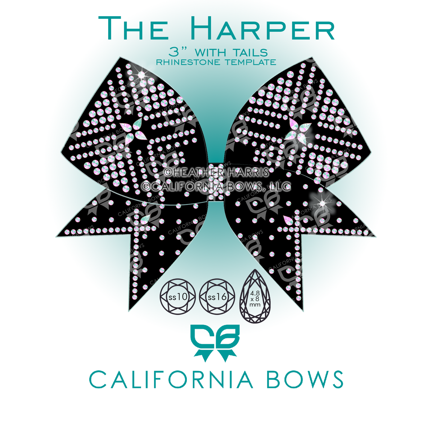 Harper 3" Bow Rhinestone Template Download