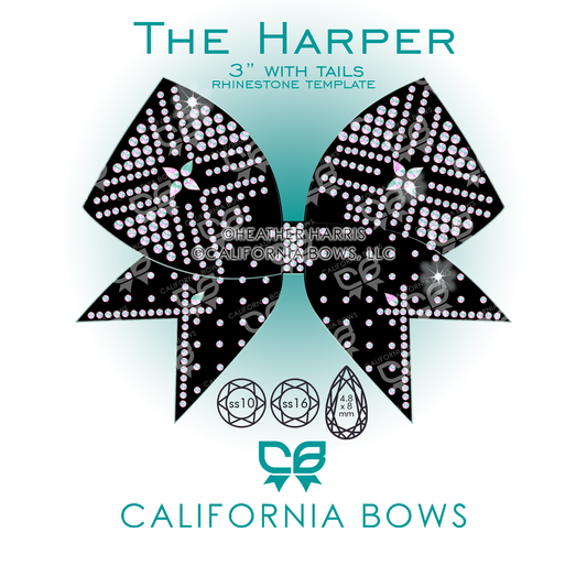 Harper 3" Bow Rhinestone Template Download