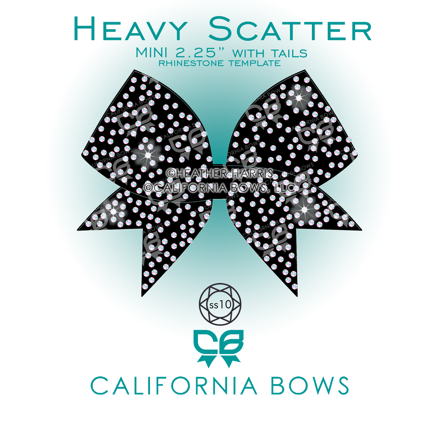 Heavy Scatter 2.25" Bow Rhinestone Template Download