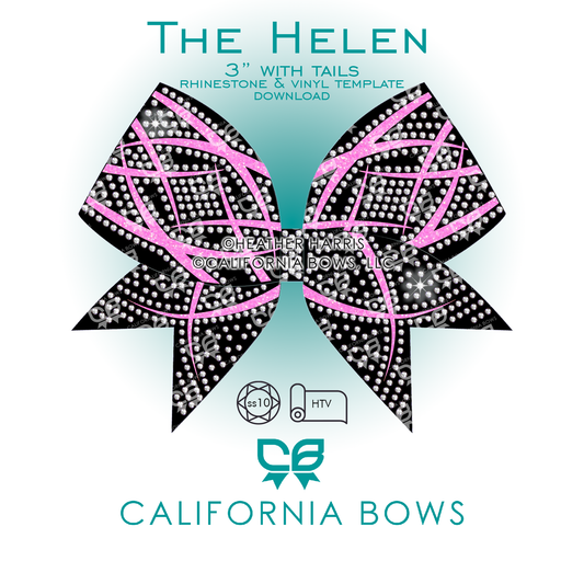 Helen 3" Bow Rhinestone & Vinyl Template Download