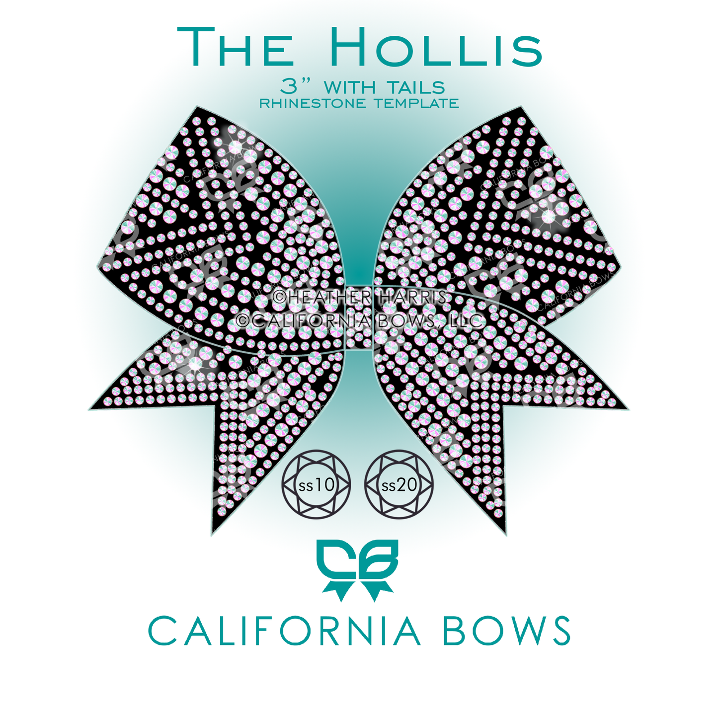 Hollis 3" Bow Rhinestone Template Download