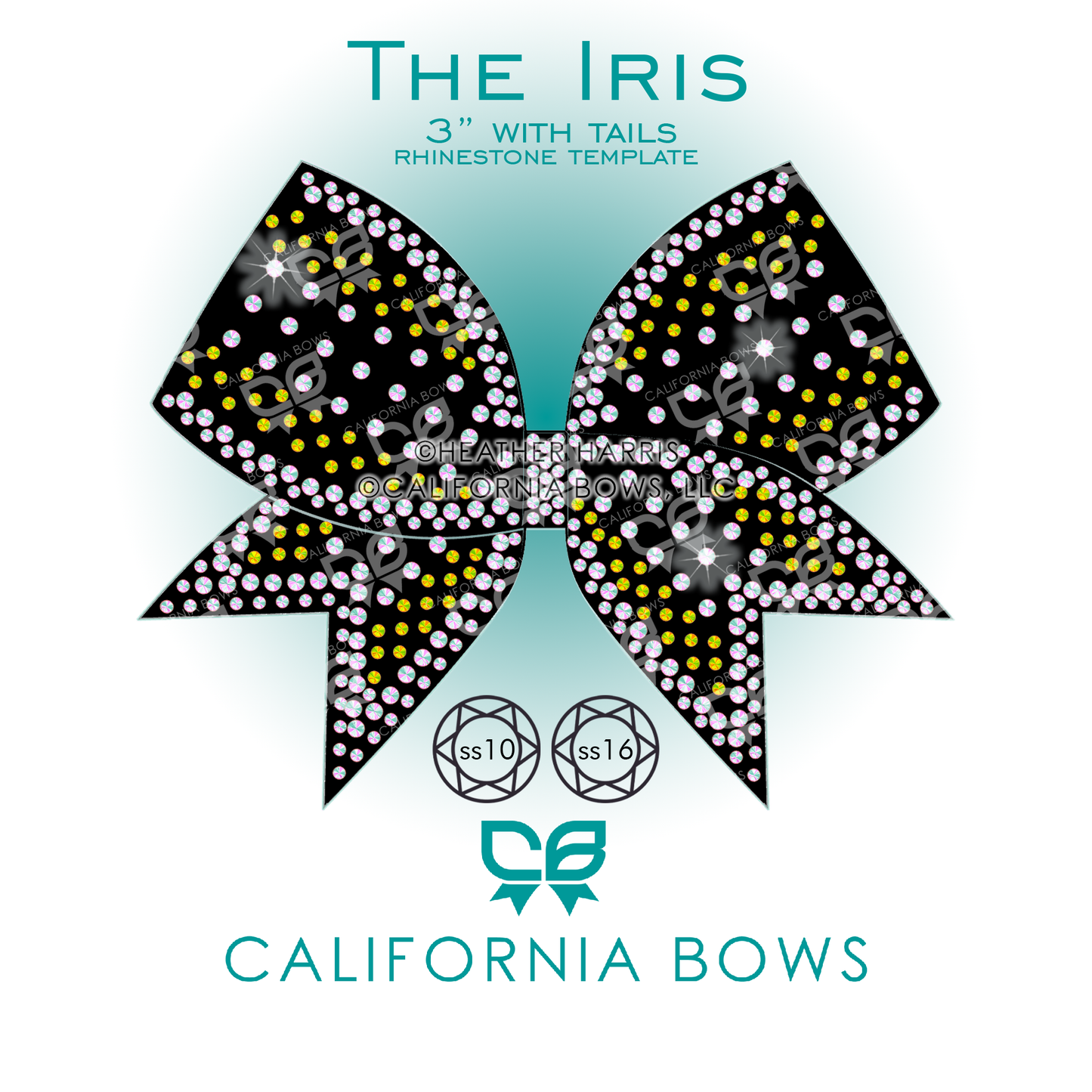 Iris 3" Bow Rhinestone Template Download