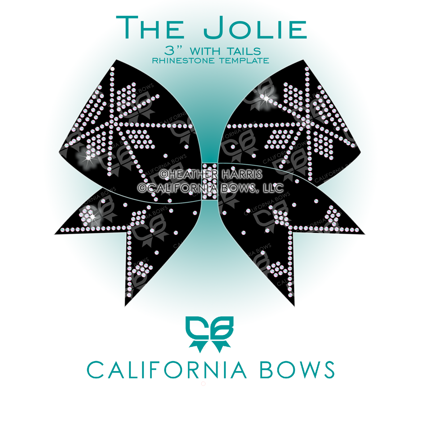 Jolie 3" Bow Rhinestone Template Download