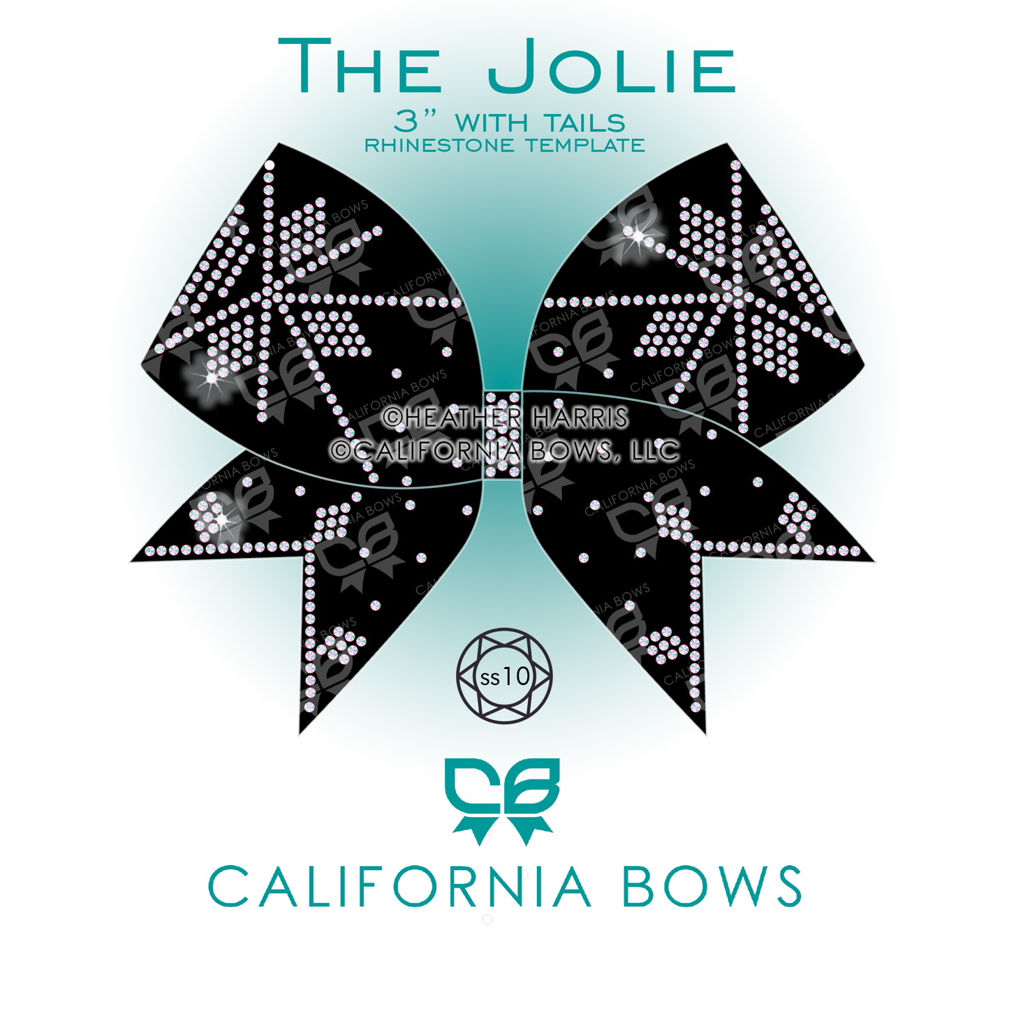 Jolie 3" Bow Rhinestone Template Download