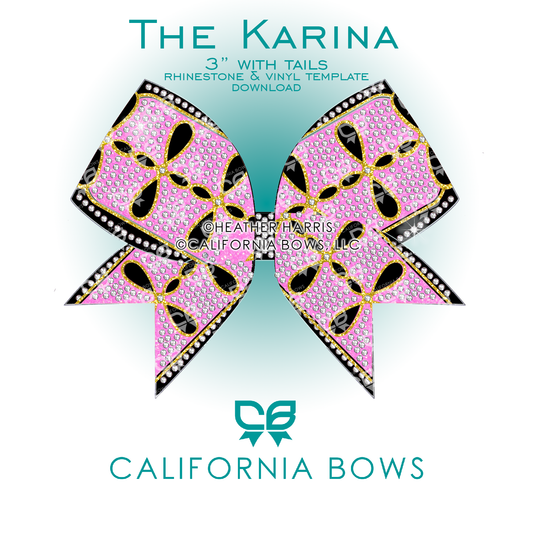 Karina 3" Bow Rhinestone Template Download