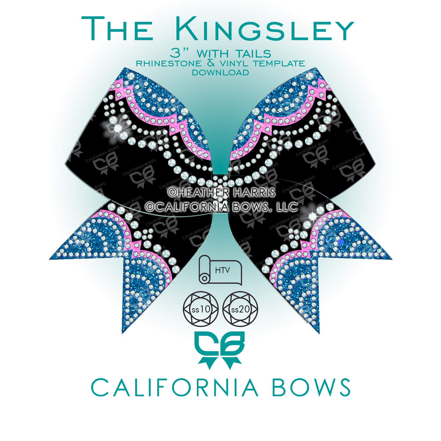 Kingsley 3" Bow Rhinestone & Vinyl Template Download