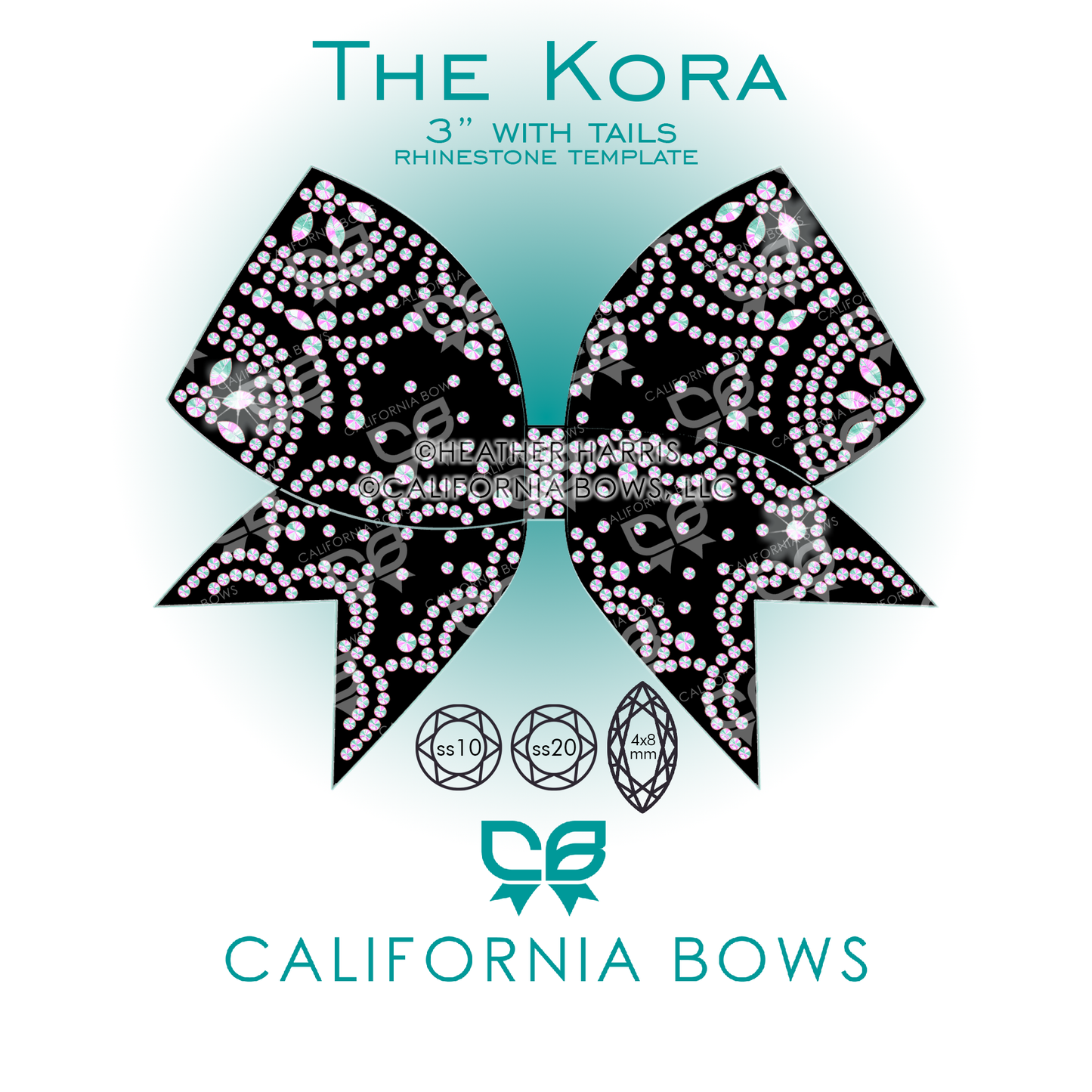 Kora 3" Bow Rhinestone Template Download