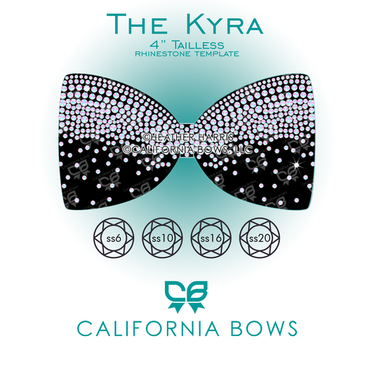Kyra 4" Tailless Bow Rhinestone Template Download