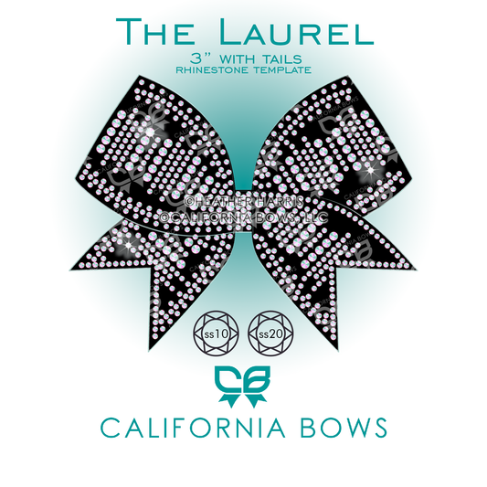 Laurel 3" Bow Rhinestone Template Download