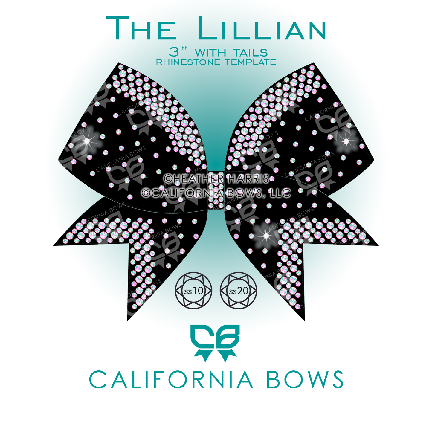 Lillian 3" Bow Rhinestone Template Download