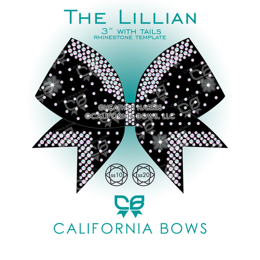 Lillian 3" Bow Rhinestone Template Download