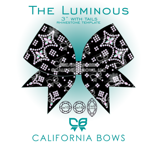 Luminous 3" Bow Rhinestone Template Download