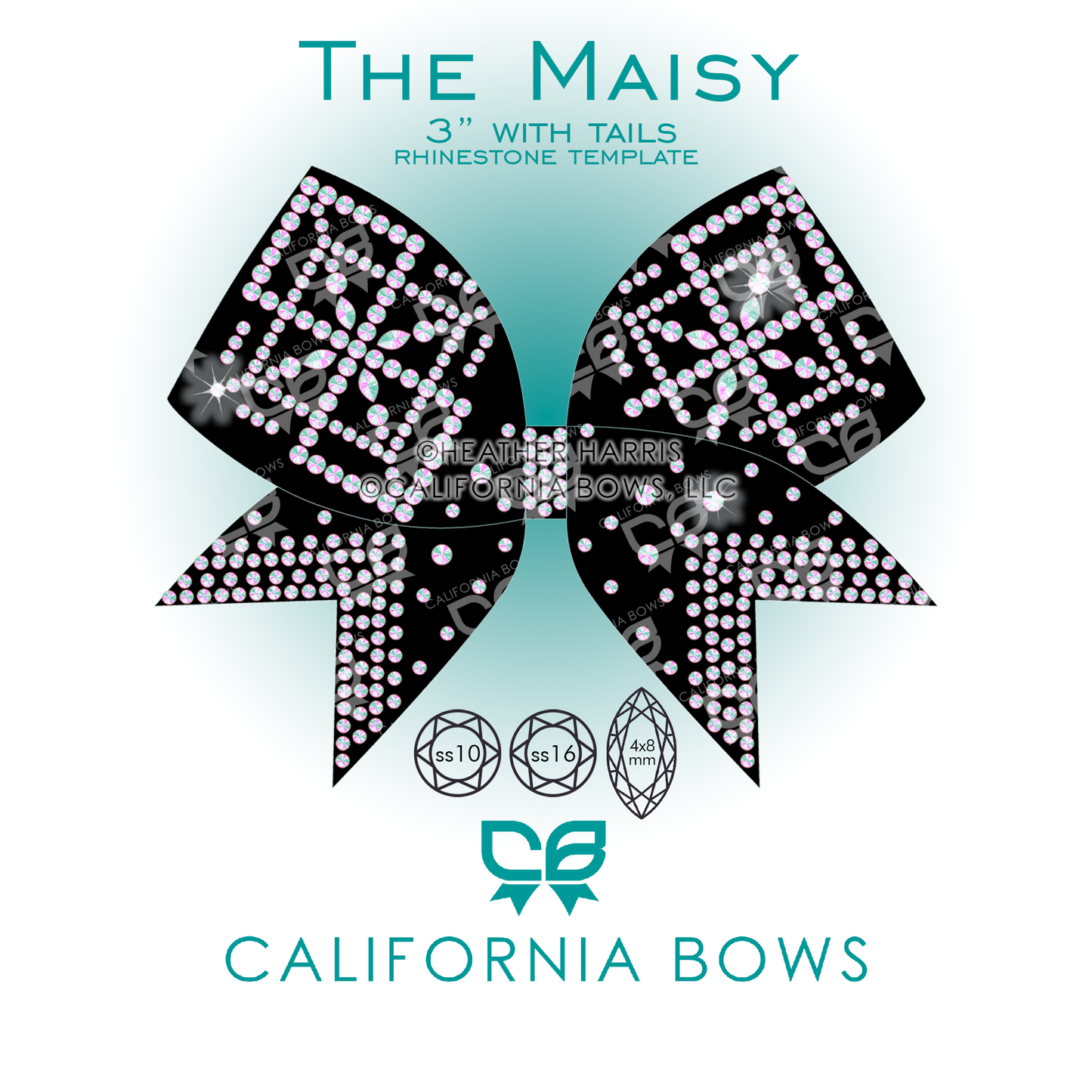 Maisy 3" Bow Rhinestone Template Download