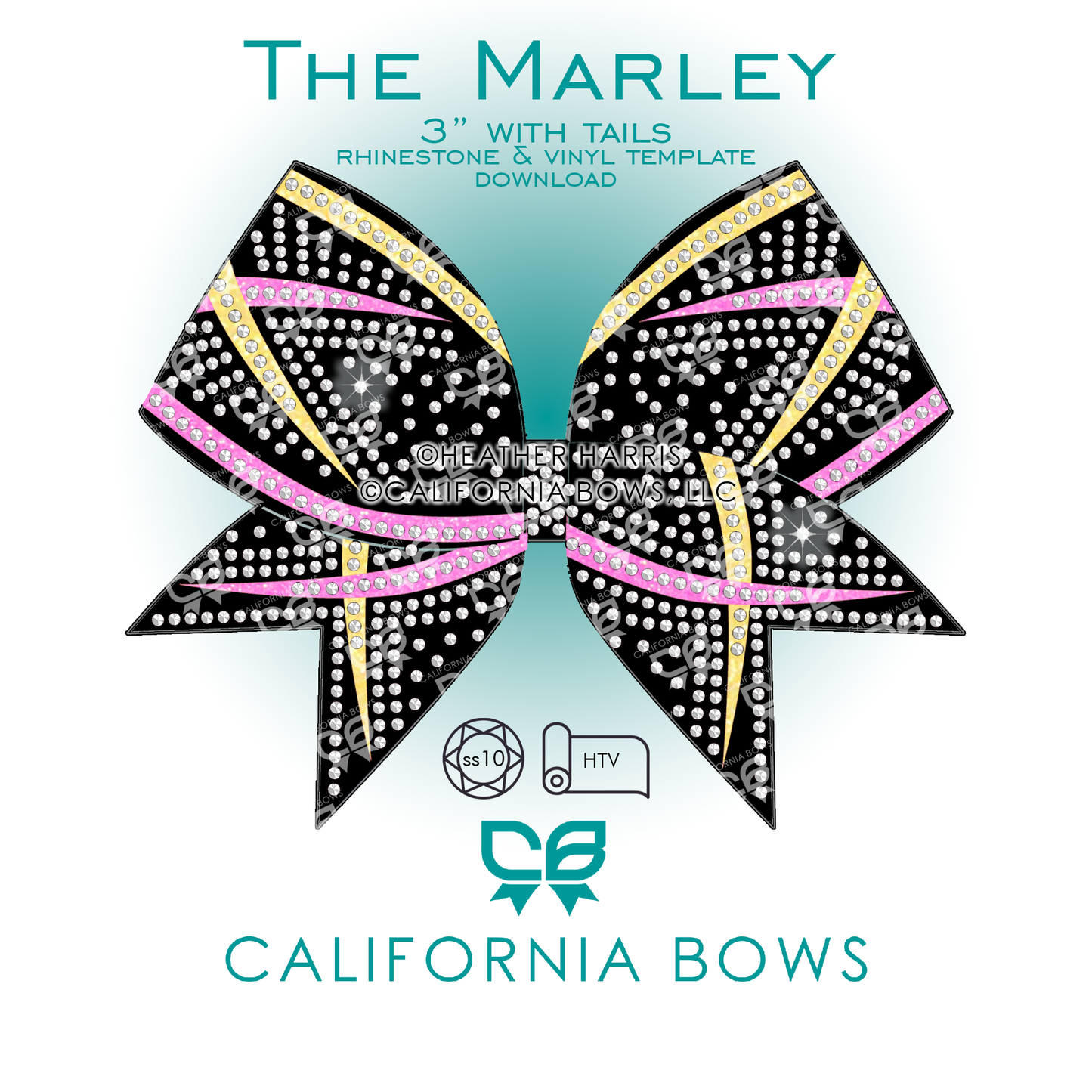 Marley 3" Bow Rhinestone & Vinyl Template Download