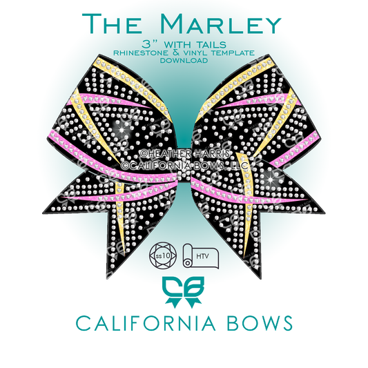 Marley 3" Bow Rhinestone & Vinyl Template Download