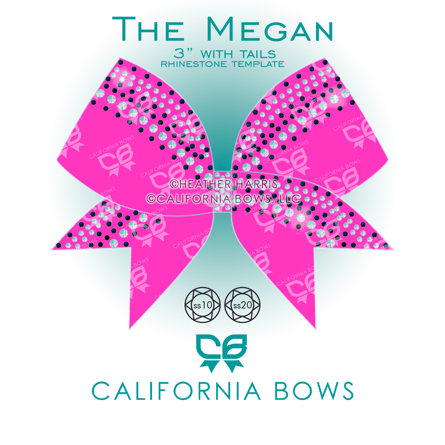 Megan 3" Bow Rhinestone Template Download