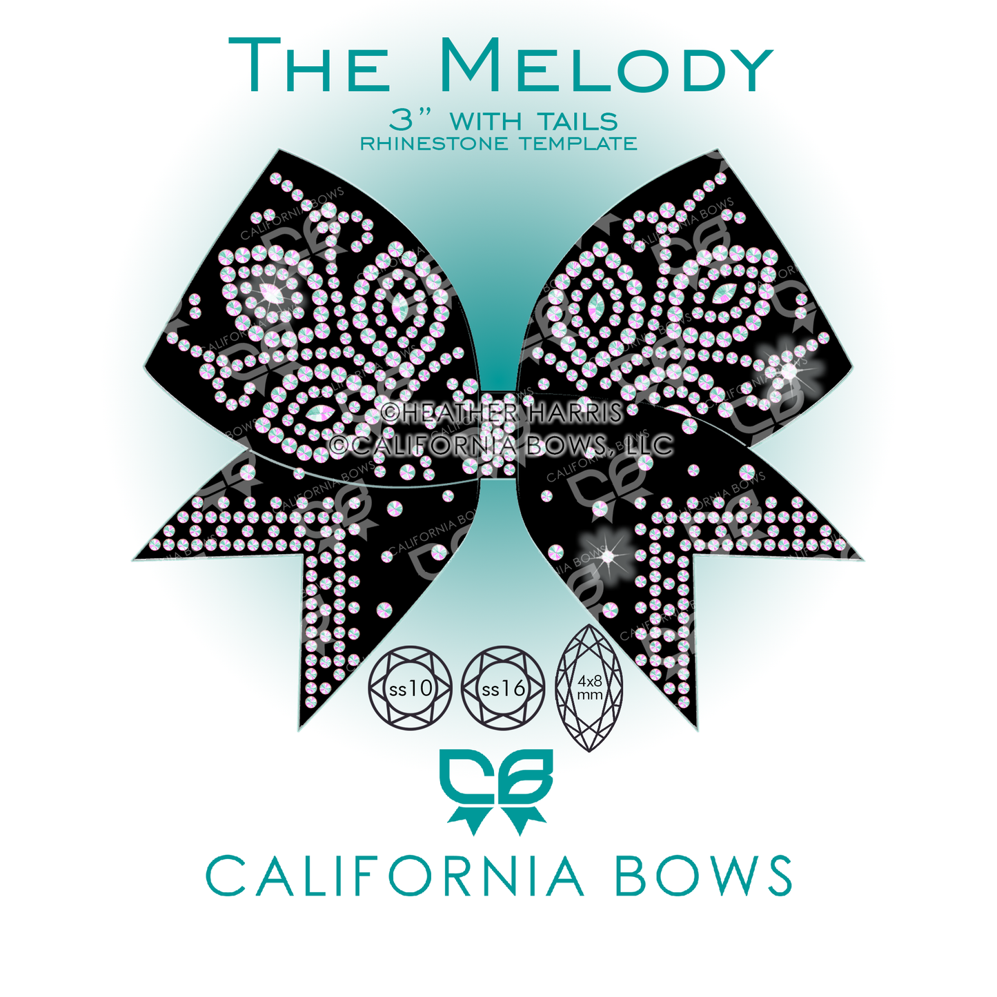 Melody 3" Bow Rhinestone Template Download
