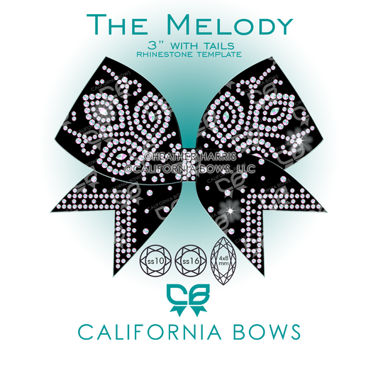 Melody 3" Bow Rhinestone Template Download