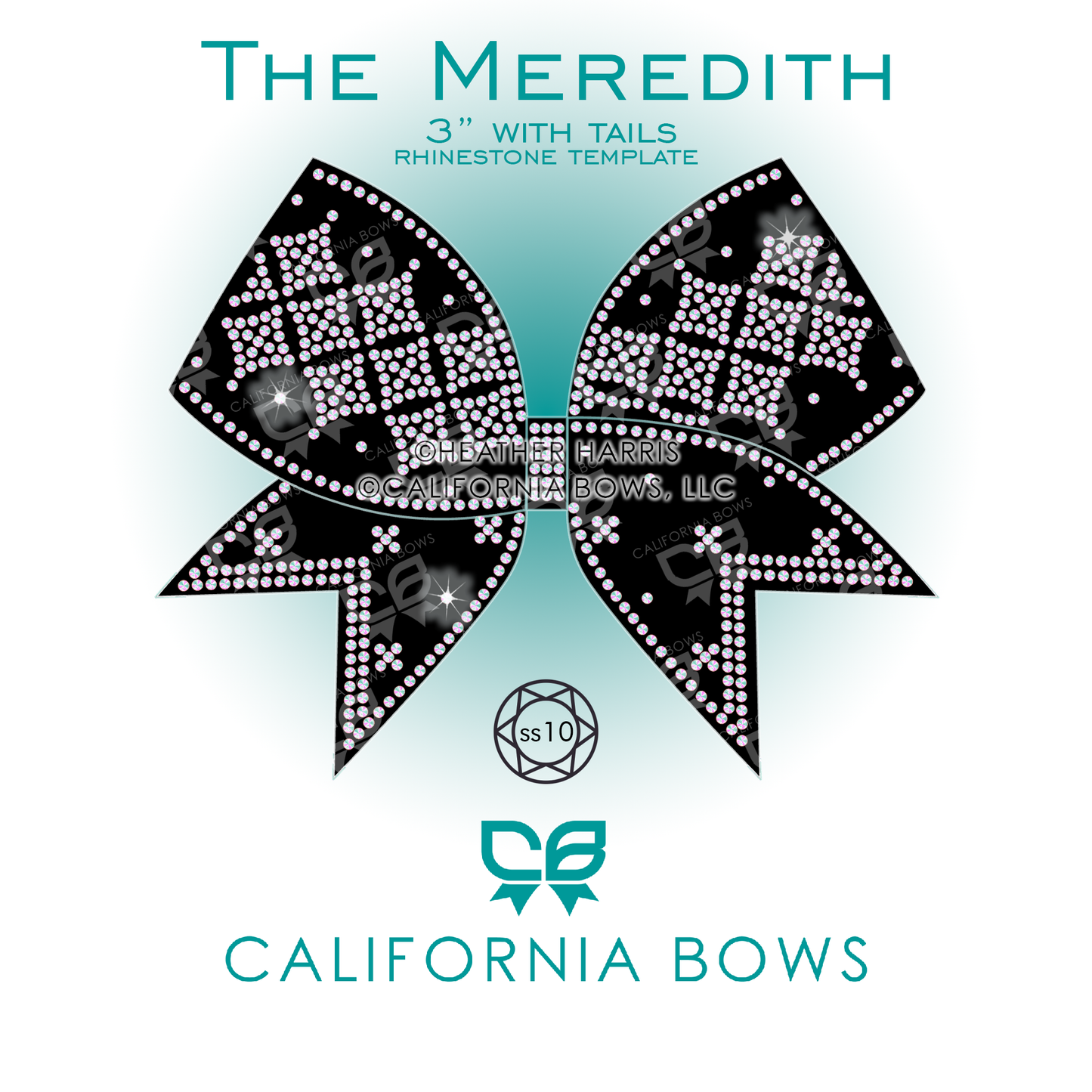 Meredith 3" Bow Rhinestone Template Download