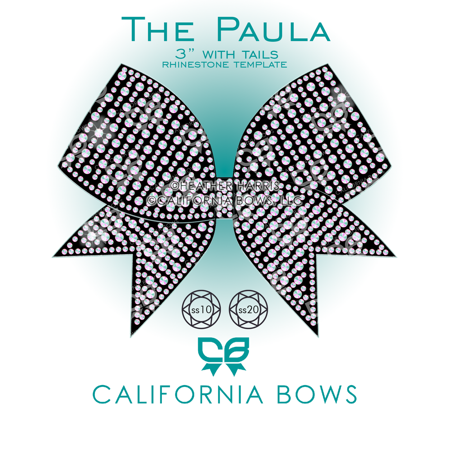 Paula 3" Bow Rhinestone Template Download