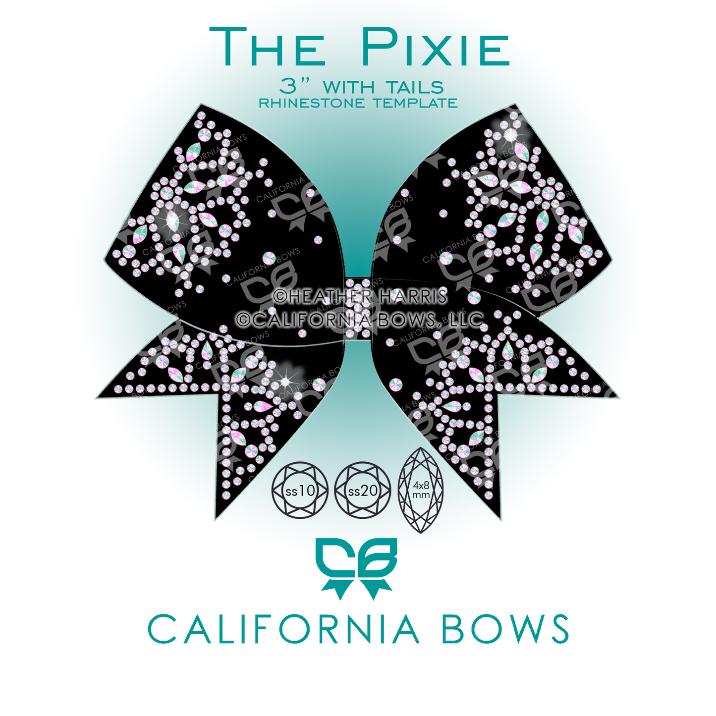 Pixie 3" Bow Rhinestone Template Download