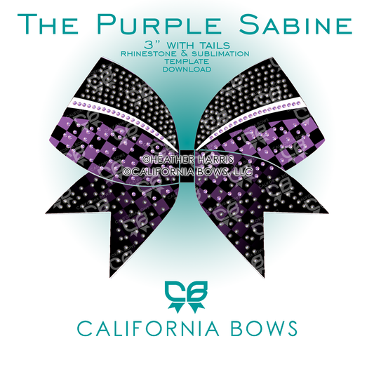 Sabine 3" Bow Rhinestone Sublimation Template Download Kit