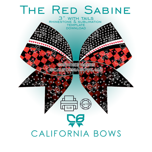 Sabine 3" Bow Rhinestone Sublimation Template Download Kit