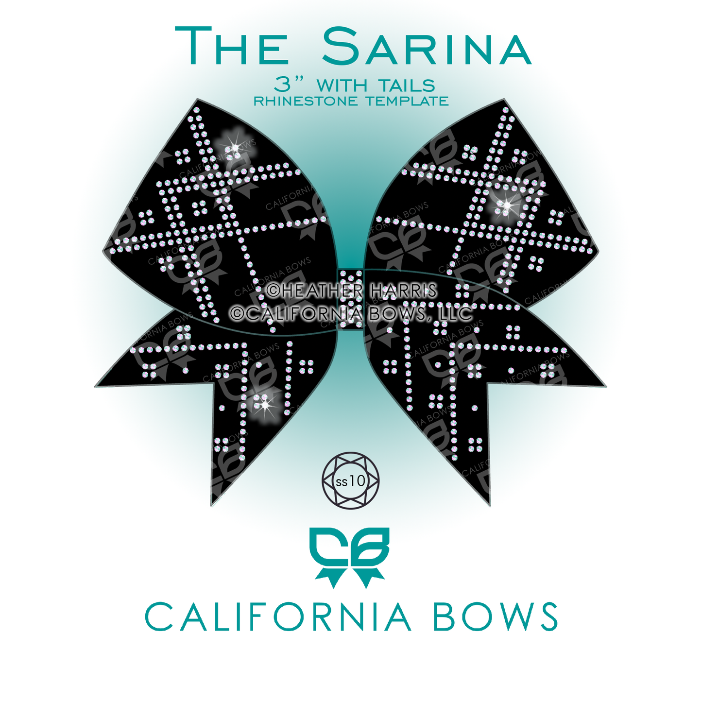 Sarina 3" Bow Rhinestone Template Download
