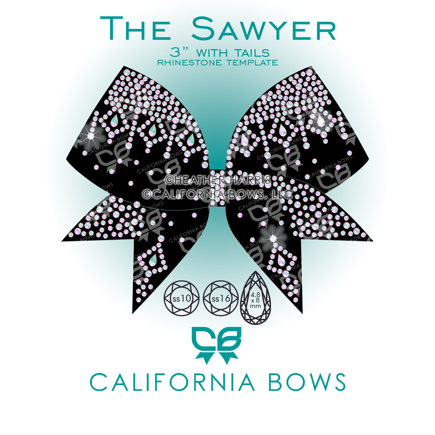 Sawyer 3" Bow Rhinestone Template Download