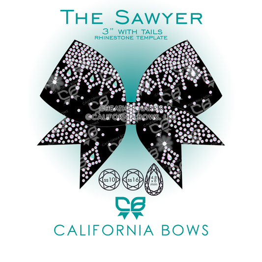 Sawyer 3" Bow Rhinestone Template Download
