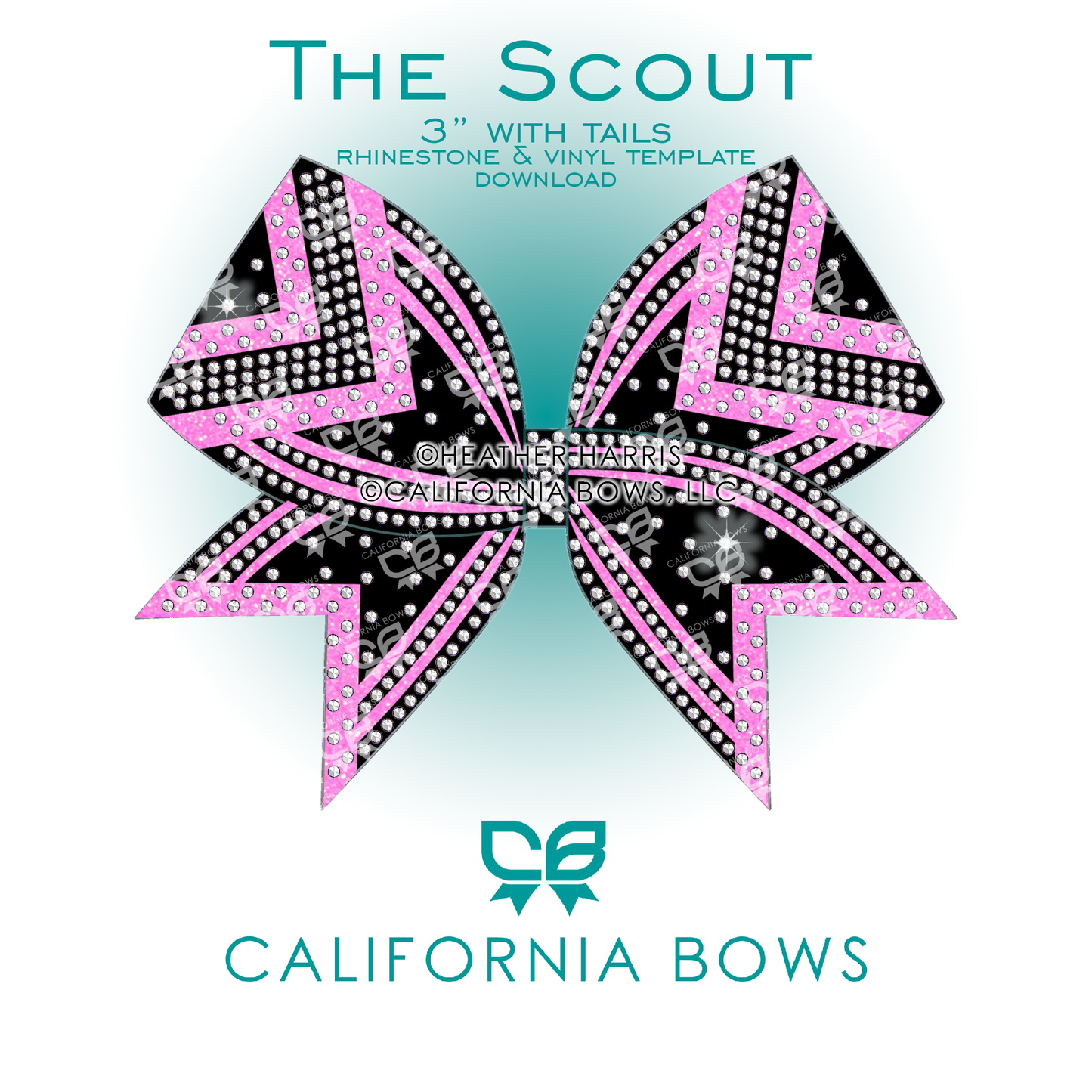 Scout 3" Bow Rhinestone & Vinyl Template Download