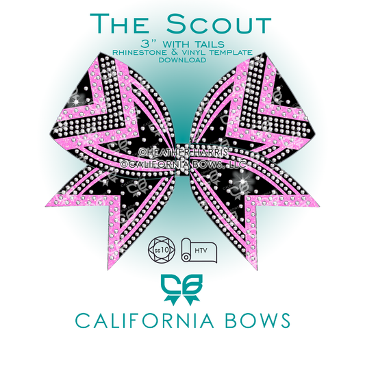 Scout 3" Bow Rhinestone & Vinyl Template Download