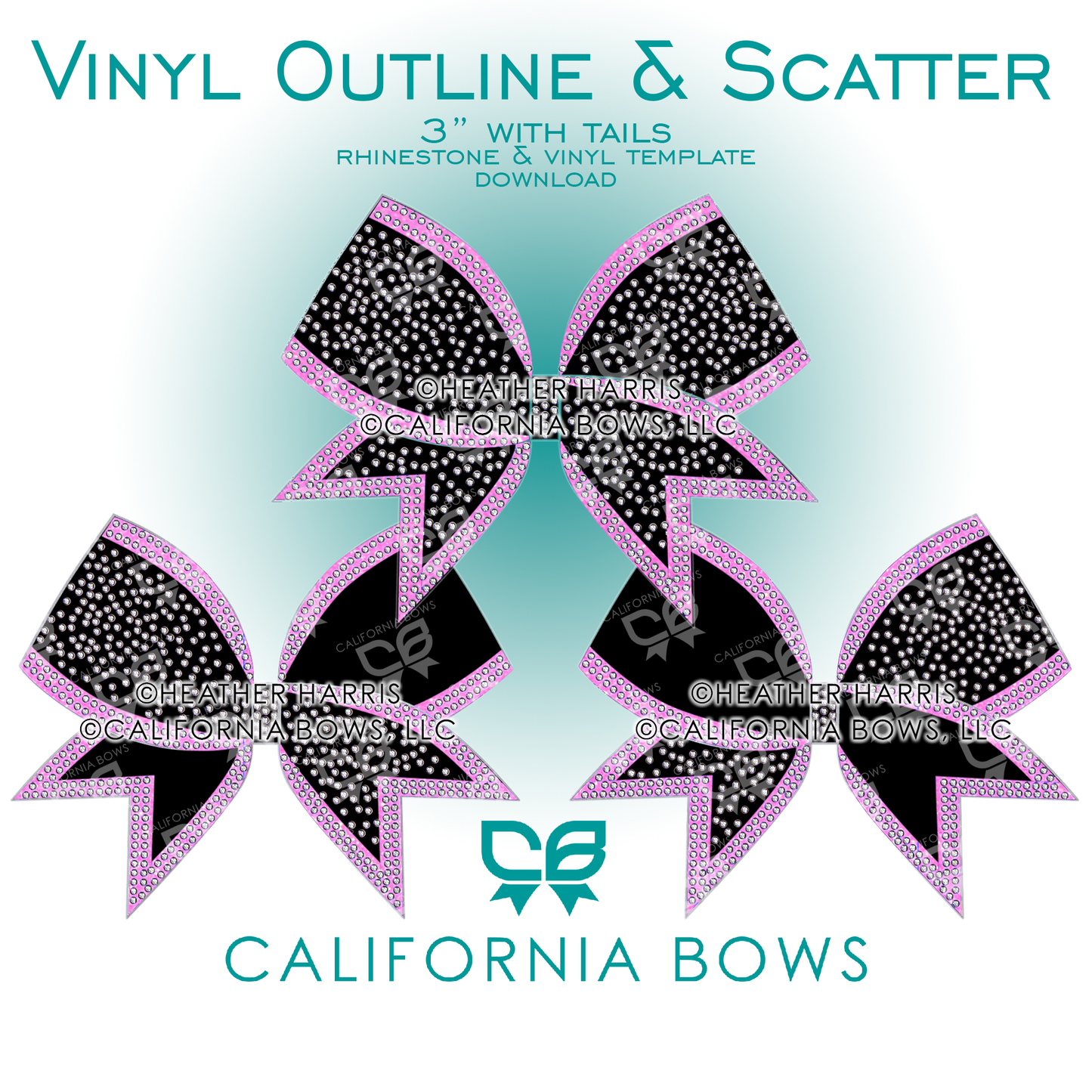 3" Outline with Scatter Rhinestone Vinyl Template Download
