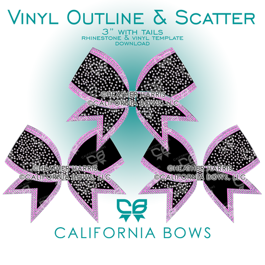 3" Outline with Scatter Rhinestone Vinyl Template Download