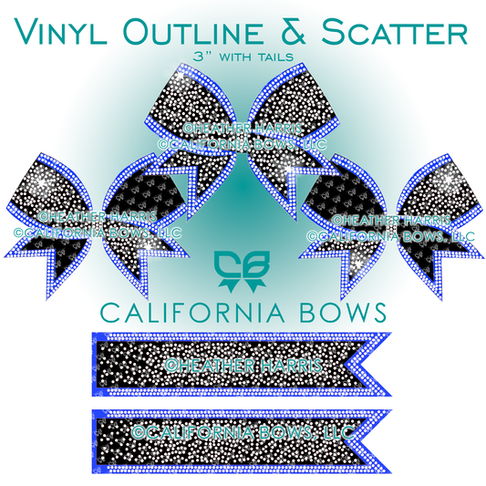 3" Outline with Scatter Rhinestone Vinyl Template Download
