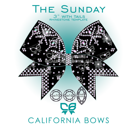 Sunday 3" Bow Rhinestone Template Download
