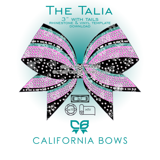 Talia 3" Bow Rhinestone Template Download