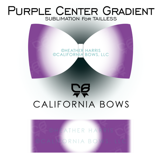 Purple Gradient TAILLESS Bow Sublimation Download PNG