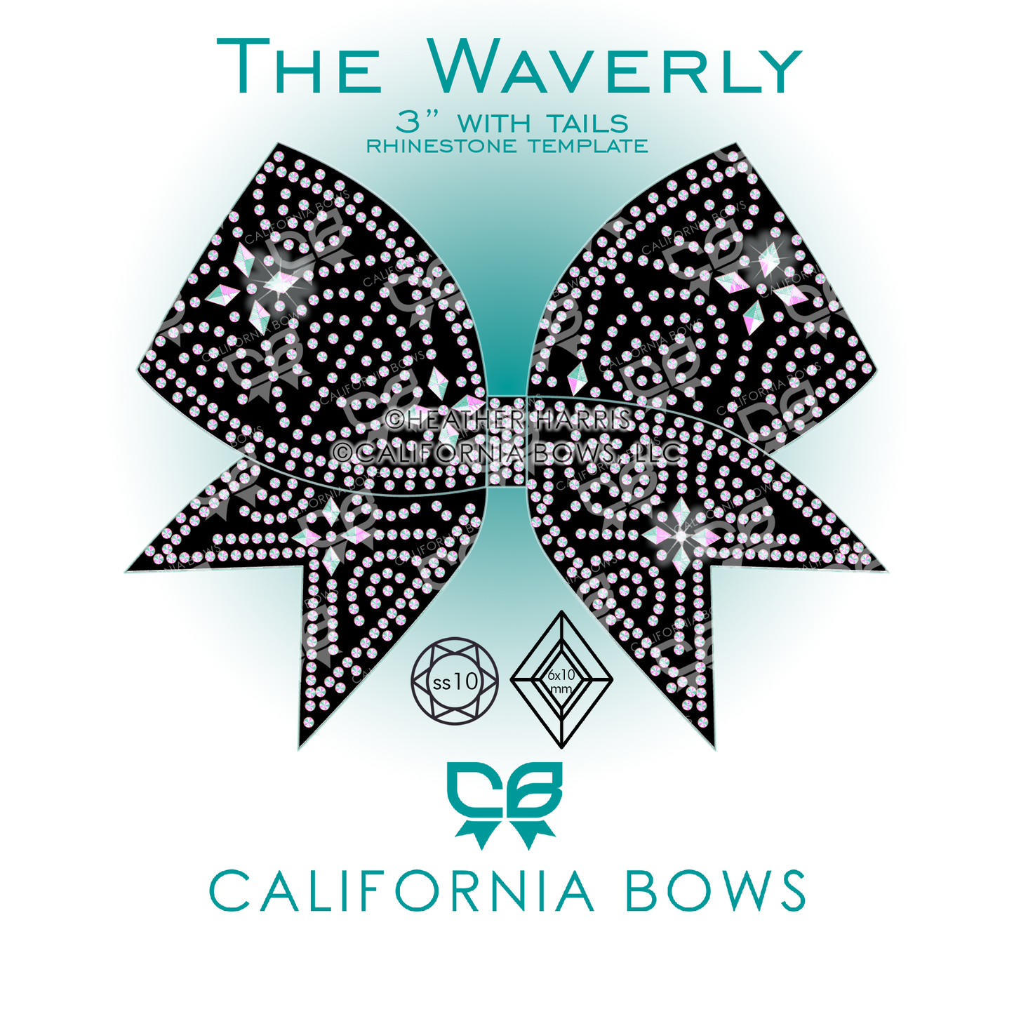 Waverly 3" Bow Rhinestone Template Download